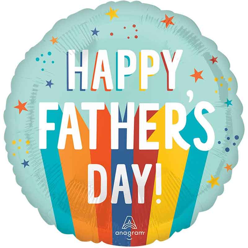 18in FATHER'S DAY PLAYFUL STRIPES FOIL BALLOON