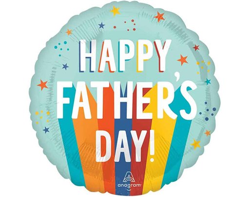 18in FATHER'S DAY PLAYFUL STRIPES FOIL BALLOON