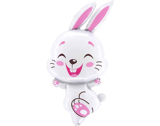 30in WHITE BUNNY FOIL BALLOON