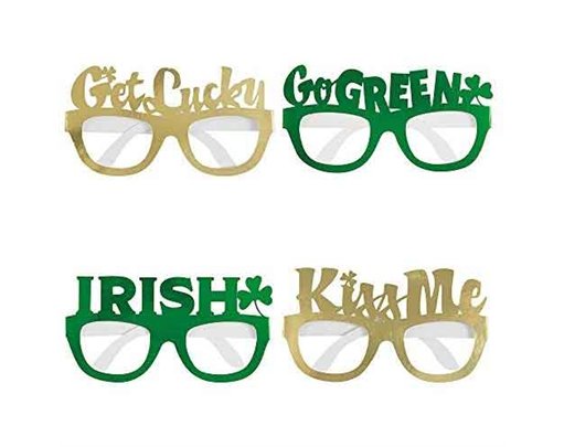4PK ST PATRICK'S DAY FOIL PARTY GLASSES