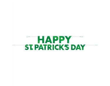 2PC FOIL HAPPY ST PATRICKS DAY LETTER BANNER