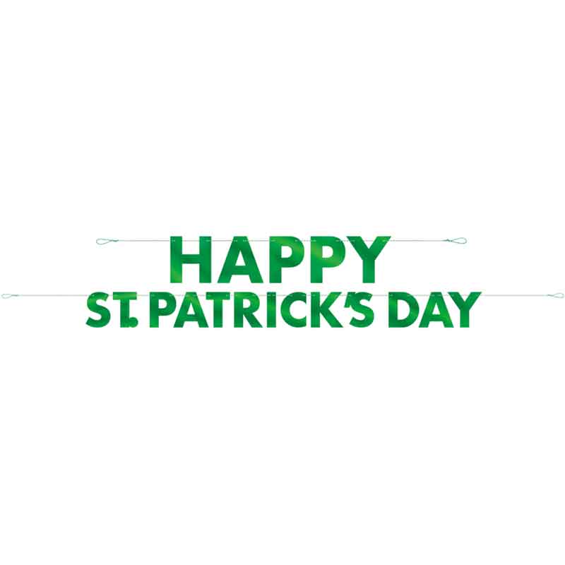 2PC FOIL HAPPY ST PATRICKS DAY LETTER BANNER