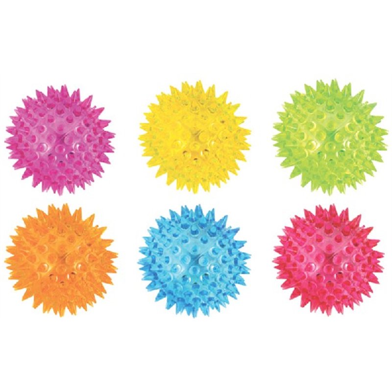 7.5CM 6ASST SPIKEY L/UP BALLS  12S