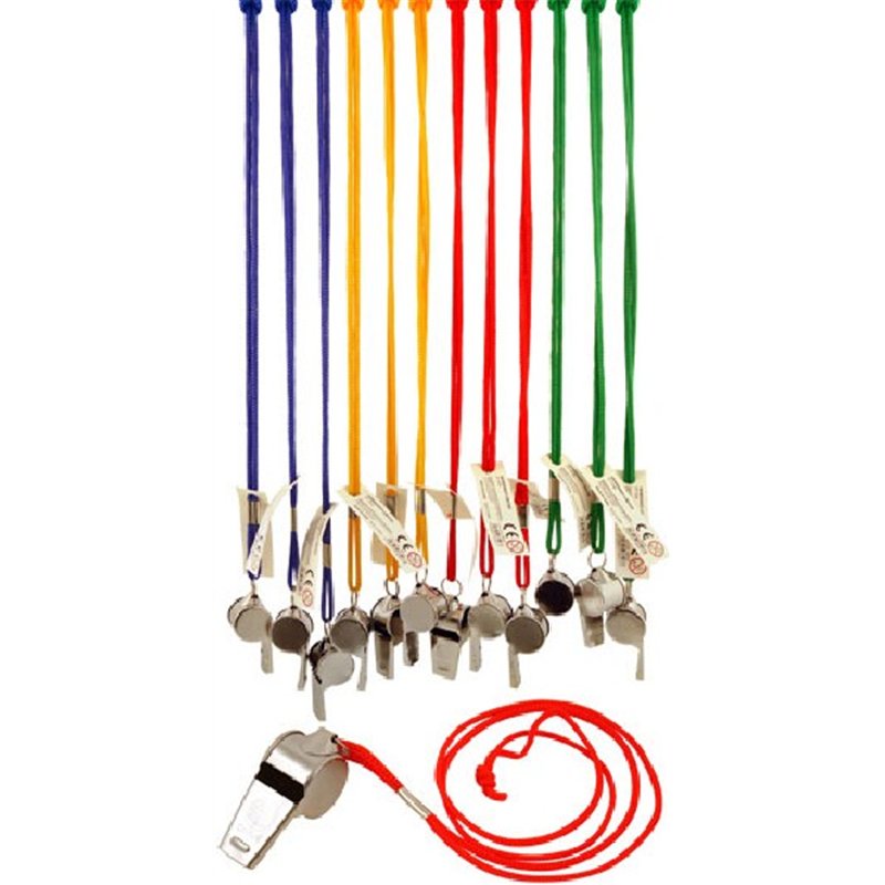 WHISTLE METAL ON COLOUR CORD  12S