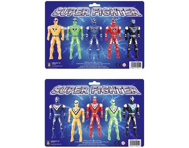(5) 10CM 5ASST COLOURS SUPER FIGHTERS