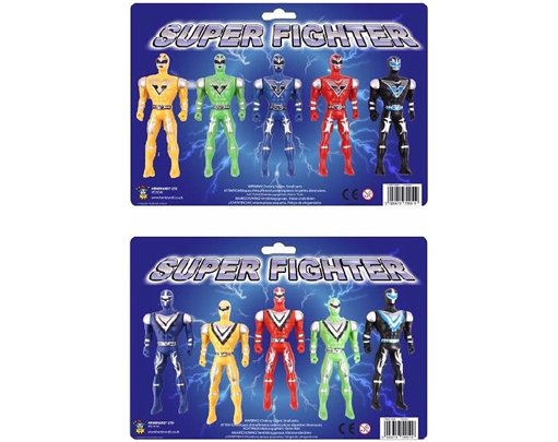 (5) 10CM 5ASST COLOURS SUPER FIGHTERS