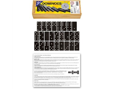 DOMINOES IN WOODEN BOX