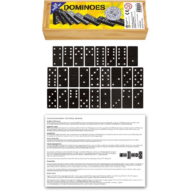 DOMINOES IN WOODEN BOX