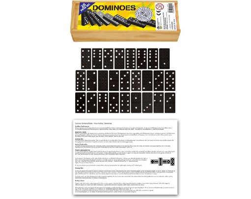 DOMINOES IN WOODEN BOX