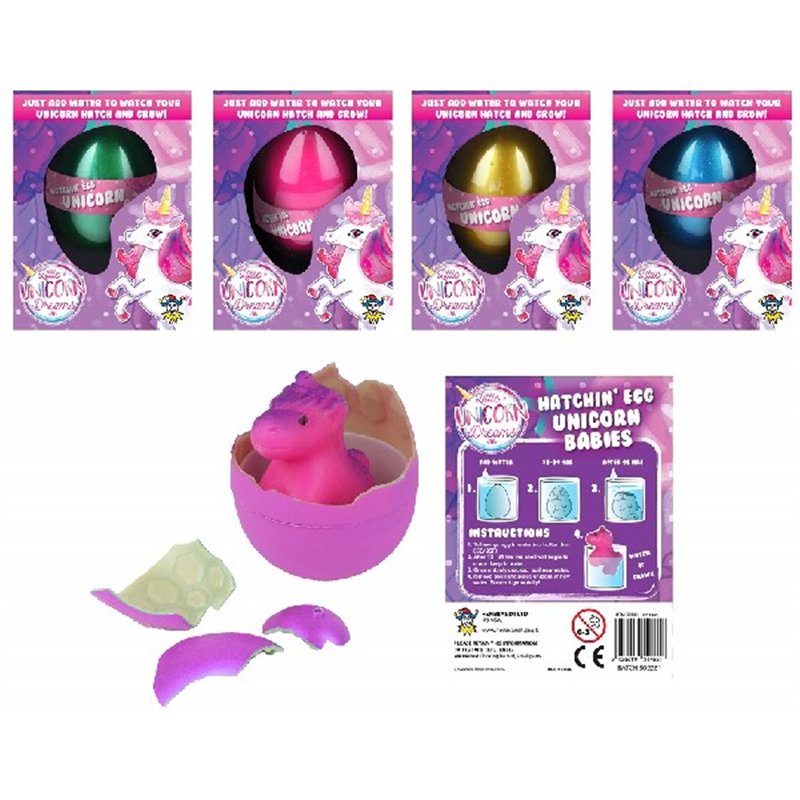 6ASST GROWING UNICORN EGG  12S