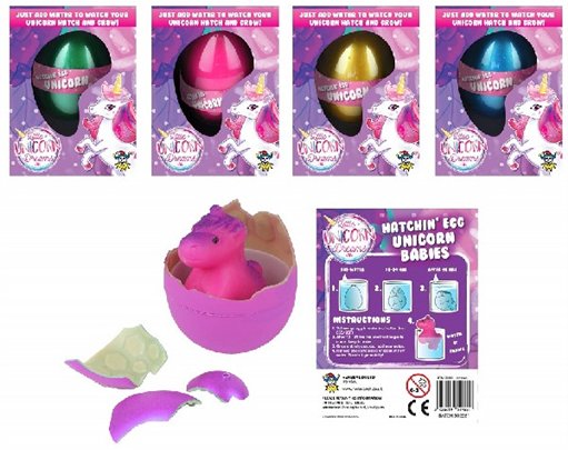 6ASST GROWING UNICORN EGG  12S