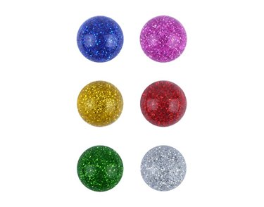 3.3CM 6ASST GLITTER JET BALLS  72S