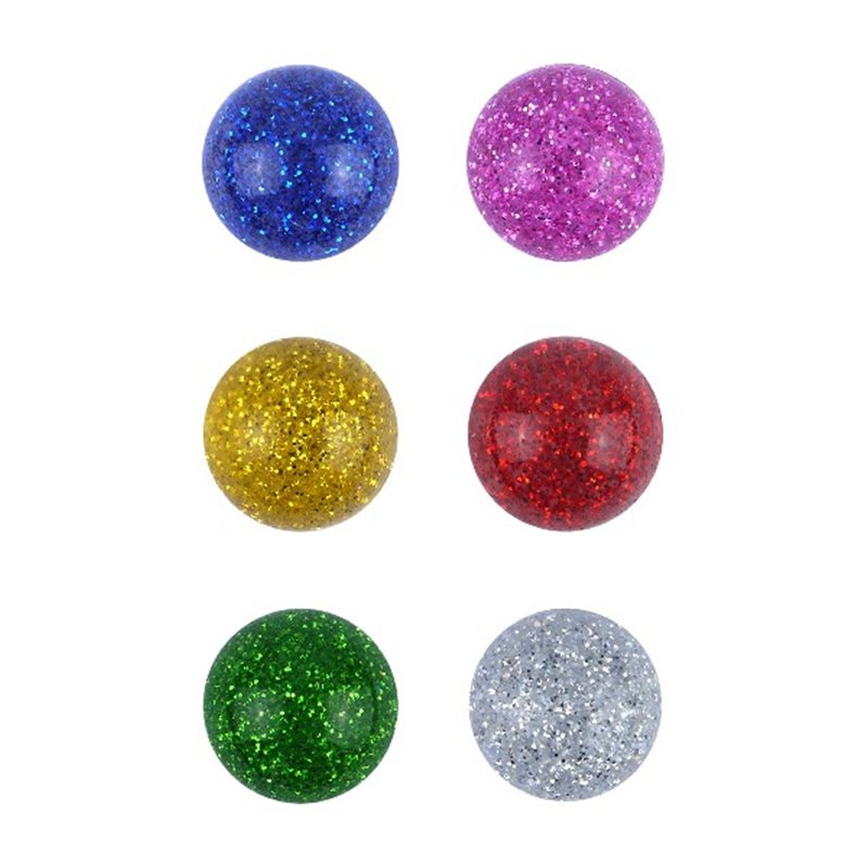 3.3CM 6ASST GLITTER JET BALLS  72S