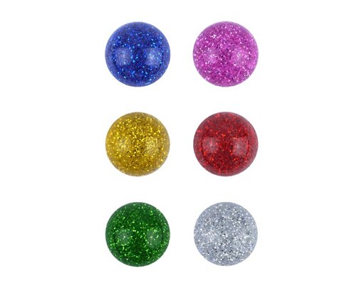 3.3CM 6ASST GLITTER JET BALLS  72S