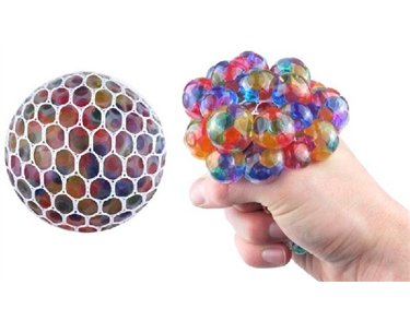 7CM 4ASST MESH BALL W/BEADS  12S
