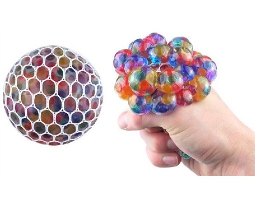 7CM 4ASST MESH BALL W/BEADS  12S