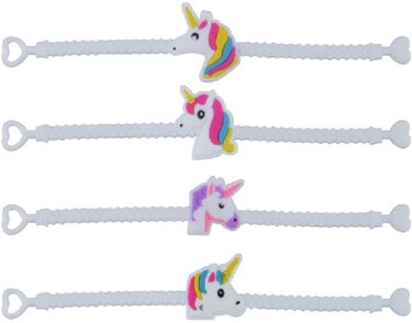 8ASST WHITE UNICORN BRACELET  100S