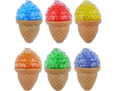 ASST SQUEEZE ICE CREAM WITH BEADS  12S