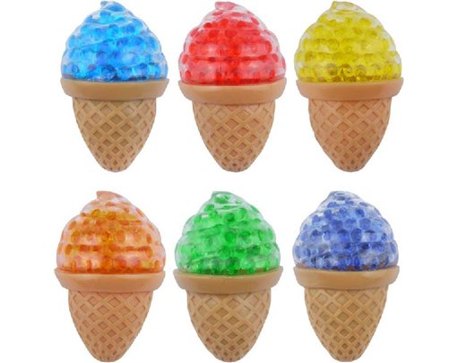 ASST SQUEEZE ICE CREAM WITH BEADS  12S
