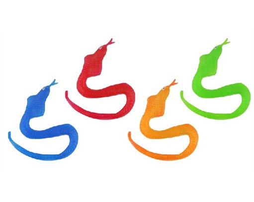 4ASST STICKY STRETCH SNAKE  24S