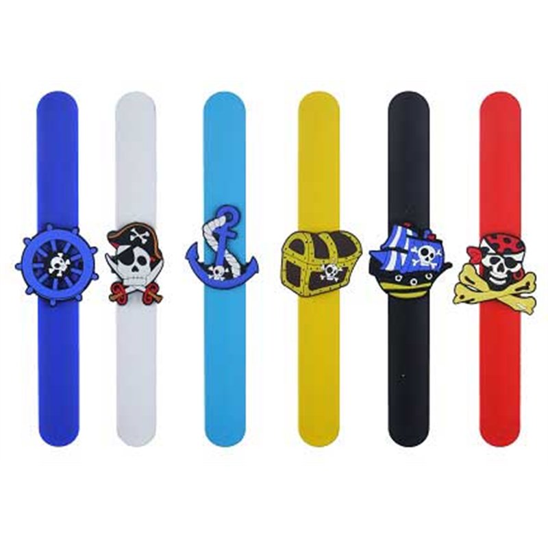 6ASST PIRATE SNAP BRACELETS 24S