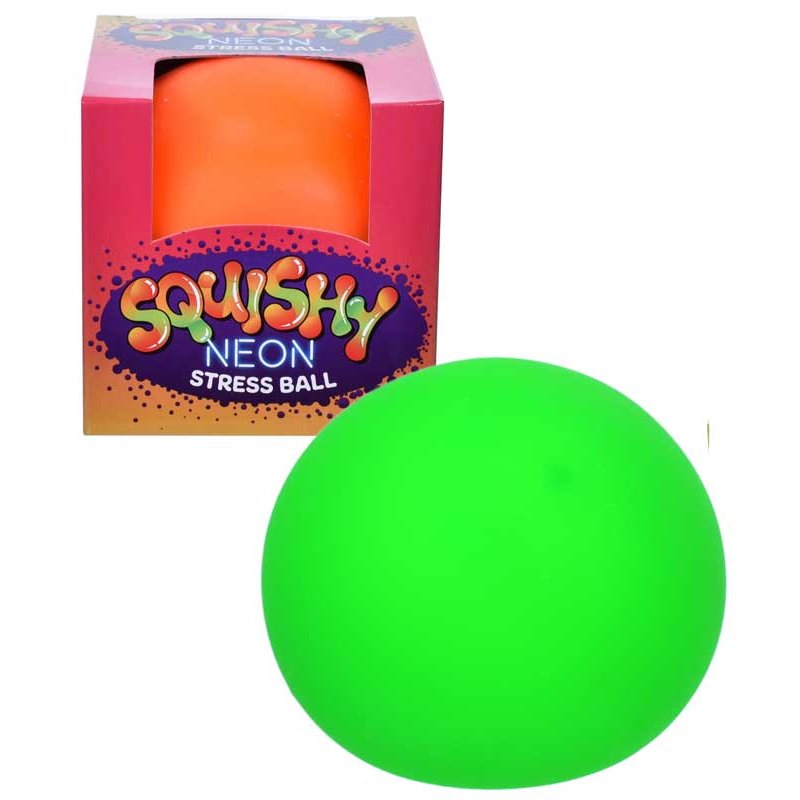 90mm 3ASST SQUISHY NEON STRESS BALL 12S