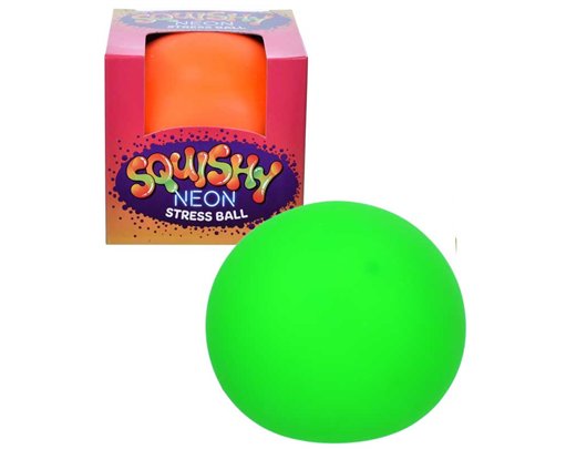 90mm 3ASST SQUISHY NEON STRESS BALL 12S