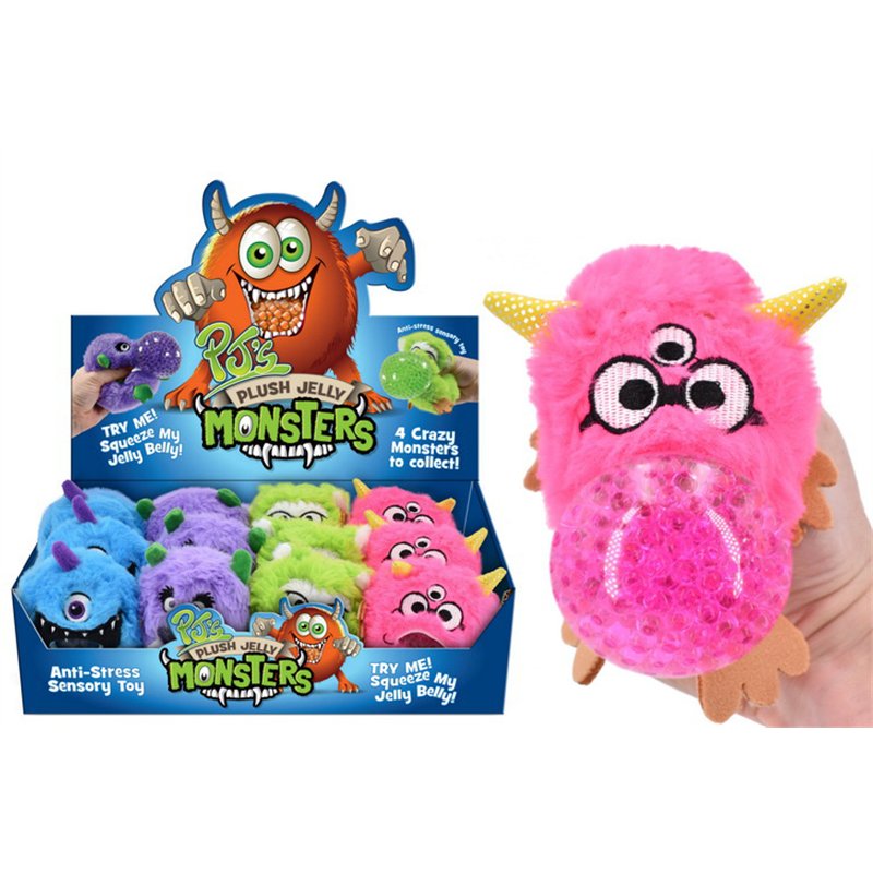 4ASST PLUSH JELLY SQUEEZER MONSTERS 12S