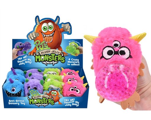 4ASST PLUSH JELLY SQUEEZER MONSTERS 12S
