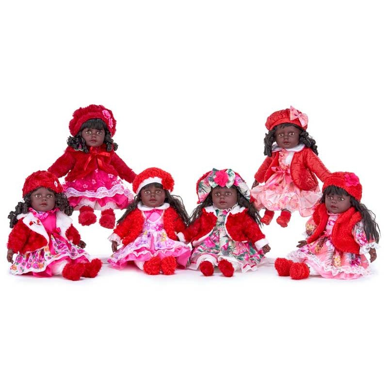 6ASST 51cm BLACK DOLL IN COSTUME