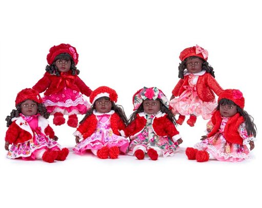 6ASST 51cm BLACK DOLL IN COSTUME