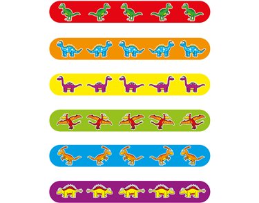 6ASST DINSOSAUR SNAP BRACELET 120S