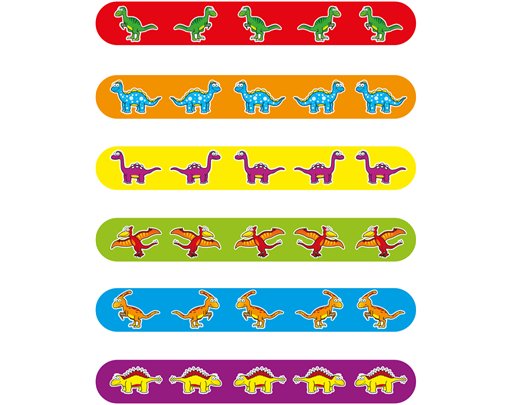 6ASST DINSOSAUR SNAP BRACELET 120S