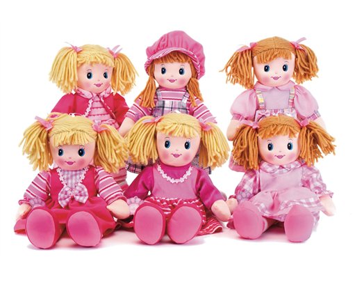 80cm 6ASST RAG DOLL