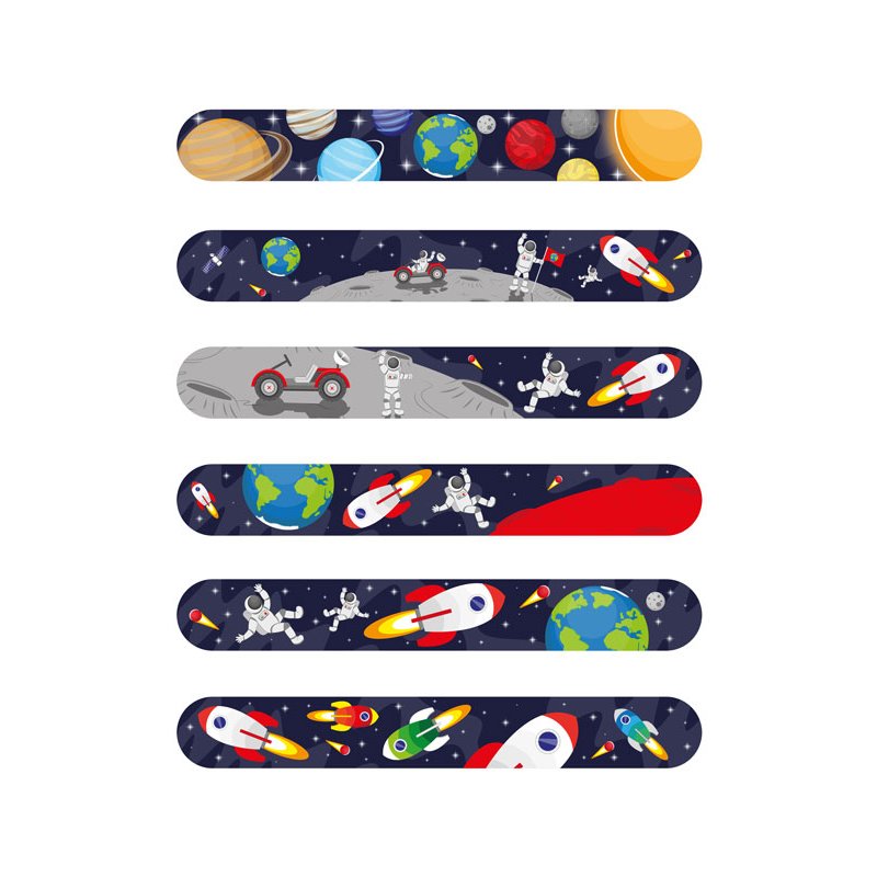 6ASST SPACE SNAP BRACELET 120S