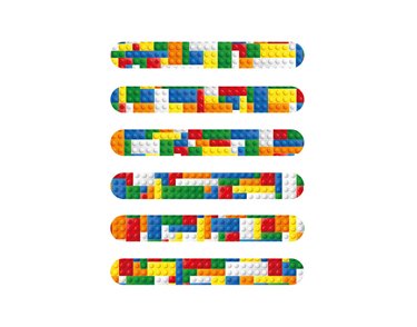 6ASST BRICKZ SNAP BRACELET 120S
