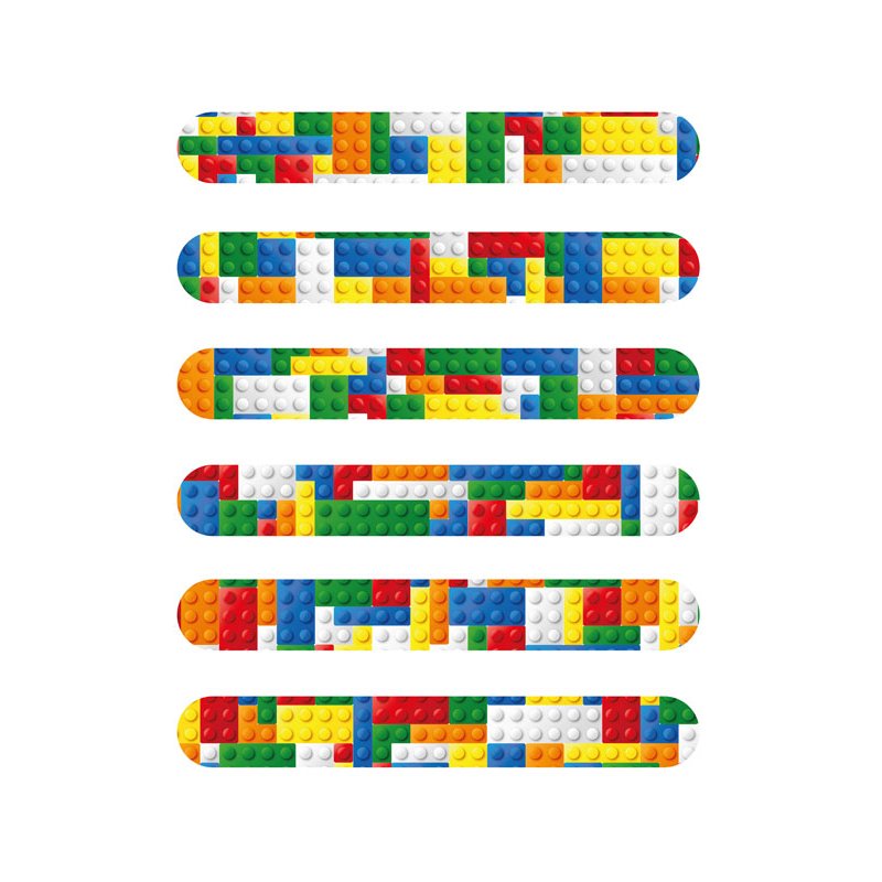 6ASST BRICKZ SNAP BRACELET 120S