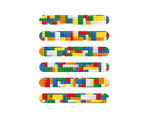 6ASST BRICKZ SNAP BRACELET 120S