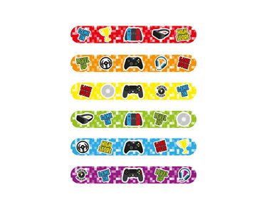 6ASST GAMER SNAP BRACELET 120S