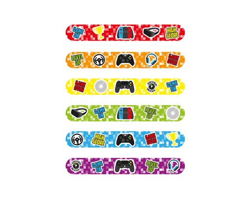 6ASST GAMER SNAP BRACELET 120S