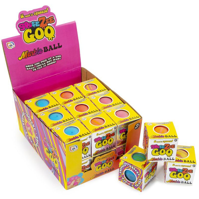3ASST SQUEEZY GOO MARBLE BALL 24S