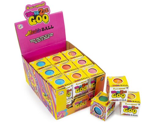 3ASST SQUEEZY GOO MARBLE BALL 24S