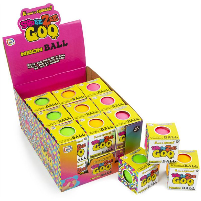 3ASST SQUEEZY GOO NEON BALL 24S