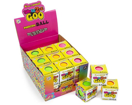 3ASST SQUEEZY GOO NEON BALL 24S