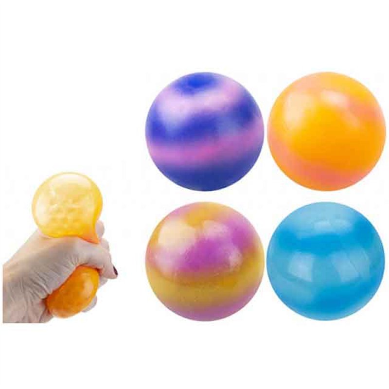 6.5cm 4ASST TWO TONE SQUISHY BEAD BALLS 12S