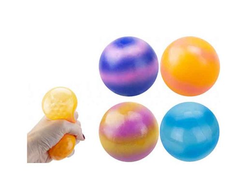 6.5cm 4ASST TWO TONE SQUISHY BEAD BALLS 12S