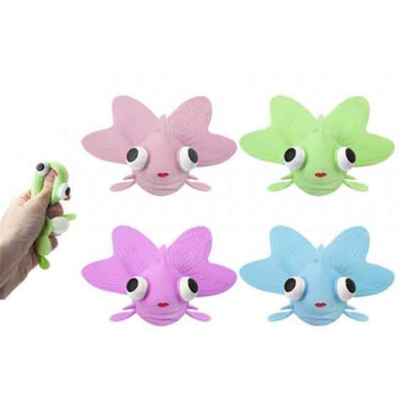 11cm 4ASST PASTEL BIG EYE SQUISHY FISHY 12S