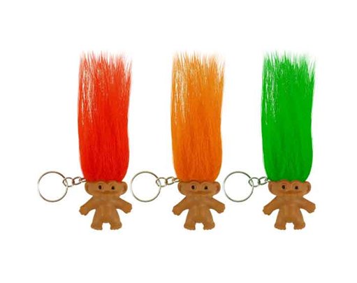 3.5cm TROLL WITH HAIR KEYCHAIN 12S