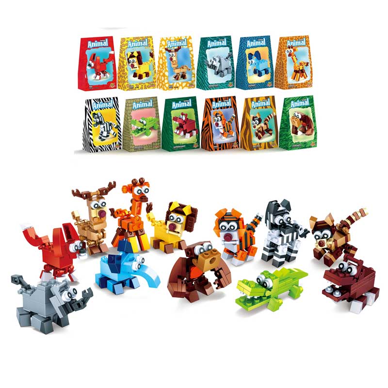 12ASST ANIMALS BLOCKS KIT 12S
