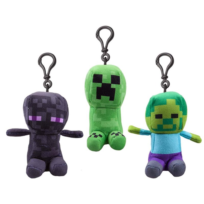 13cm 3ASST MINECRAFT PLUSH CHARACTER CLIP-ON